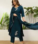 Blue premium designer festive wear readymade suit