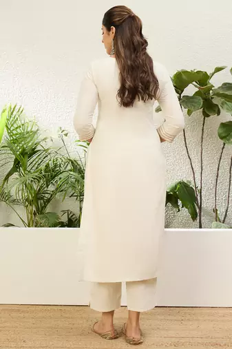 Off-white premium designer festive wear readymade suit