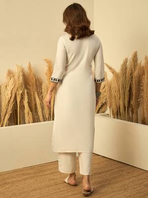 Off-white premium designer festive wear readymade suit 3