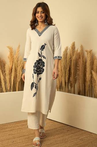 Off-white premium designer festive wear readymade suit