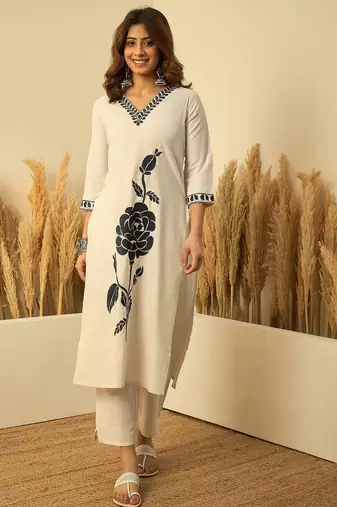 Off-white premium designer festive wear readymade suit
