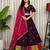 Wine Embroidery and sequins Aari mirror Roman Silk Blend Lahenga Choli Set