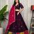 Wine Embroidery and sequins Aari mirror Roman Silk Blend Lahenga Choli Set