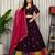 Wine Embroidery and sequins Aari mirror Roman Silk Blend Lahenga Choli Set