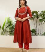 Mustard premium designer festive wear readymade suit