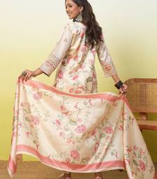 Cream premium designer festive wear readymade suit