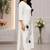 Women white & black floral embroidered kurta with trousers