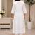 Women white & red floral embroidered kurta with trousers