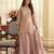 Purple silk blend  readymade suit with beads & embroidery work