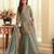 Blue silk blend readymade suit with beads & embroidery work