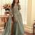 Blue silk blend readymade suit with beads & embroidery work