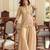 Cream silk blend readymade suit with beads & embroidery work