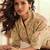 Cream silk blend readymade suit with beads & embroidery work