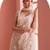 Peach net readymade suit with beads & embroidery work