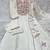 White embroidered straight kurti pant set with scallop border dupatta