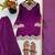 Women wine purple zari embroidered sharara suit set with dupatta