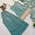 Teal green strappy kurta and sharara set with matching dupatta