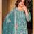 Stunning deep aqua Heavy Cording Work Net Salwar Suit