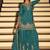 Dark-turquoise embroiderd silk blend palazzo suit