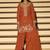 Orange embroiderd  silk blend  palazzo suit