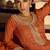 Orange embroiderd  silk blend  palazzo suit