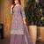 Elegant Lavender Gray Heavy Cording Work Net Salwar Suit