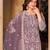 Elegant Lavender Gray Heavy Cording Work Net Salwar Suit