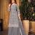 Sophisticated Steel Gray Heavy Cording Work Net Salwar Suit