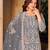 Sophisticated Steel Gray Heavy Cording Work Net Salwar Suit
