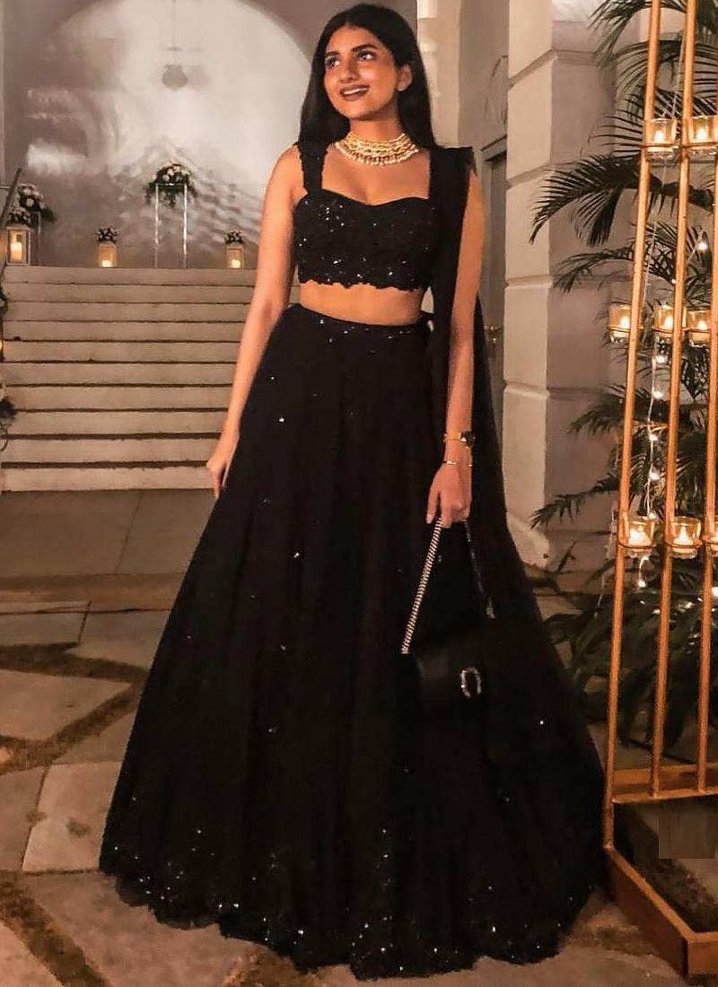Black Georgette lehenga Choli