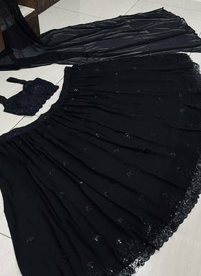 Black Georgette lehenga Choli 3