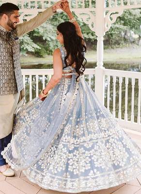Grey Net Lehenga Choli 2