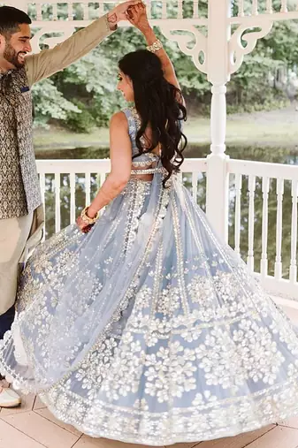 Grey Net Lehenga Choli