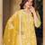 Vibrant Mustard Yellow Heavy Cording Work Net Salwar Suit