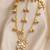 White stone & agate stone haath phool (hath panja) | lacquer gold plated