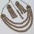 mehandi-plated agate stone necklace set with earrings & maang tikka