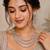 White mehandi-plated agate stone necklace set with earrings & maang tikka