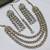 White mehandi-plated agate stone necklace set with earrings & maang tikka