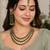 Green mehandi-plated agate stone necklace set with earrings & maang tikka