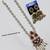 Maroon mehandi-plated agate stone & kundan necklace set with earrings