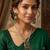 Green mehandi-plated agate stone & kundan necklace set with earrings