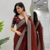 Brown Color Thred & Sequnce work with Diamond Havy Organza Silk Blend Saree  