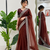 Brown Color Thred & Sequnce work with Diamond Havy Organza Silk Blend Saree  