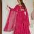  bandhani printed chiffon flared anarkali pant and dupatta set