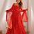  bandhani printed chiffon flared anarkali pant and dupatta set