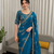 Teal Color Beds With Sequnce work Silk Blend Saree