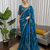 Teal Color Beds With Sequnce work Silk Blend Saree