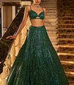 Green Net silk blend lehenga Choli