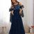  embroidery work georgette flared anarkali pant and dupatta set