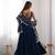  embroidery work georgette flared anarkali pant and dupatta set